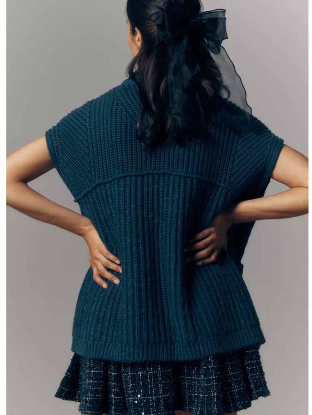Maeve Sleeveless V-Neck Buckle Cardigan Sweater Vest M - Picture 2 of 4